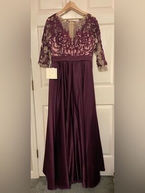 LanTing Elegant Plum Lace  Evening Gown new size 8 mother of the bride formal